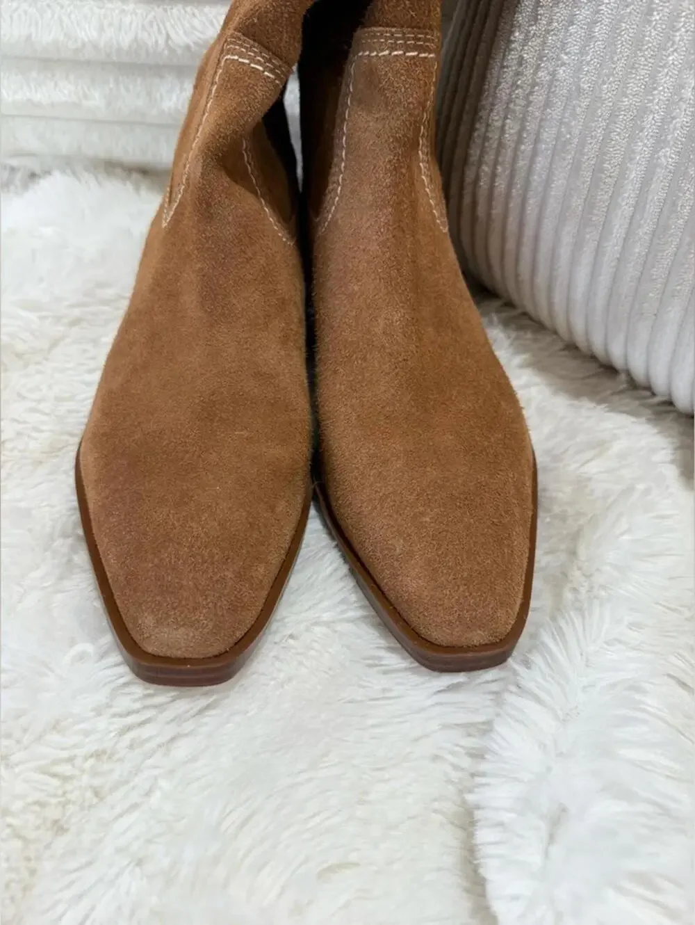 NIB MICHAEL KORS Knee High Boho Western Cowgirl Suede Tan Riding Boots SZ 9.5